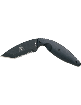 Black Tanto Serrated Ka-Bar Knife Hard Sheath KNF-KB-1485
