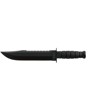 KNF-KB/2211, Black Big Brother Serrated 9.375in Ka-Bar Knife with Leather 