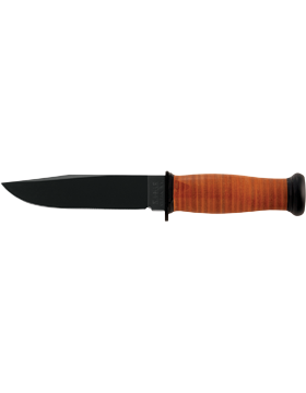 KNF-KB/2225, Mark 1 Stright 5.125in Ka-Bar Knife with Leather Sheath