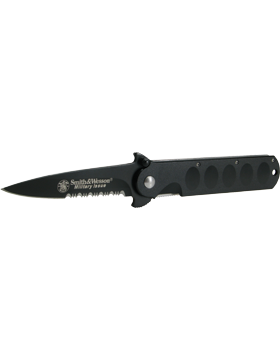 Black Military Smith & Wesson Serrated Hand Knife KNF-Swith SWMIS