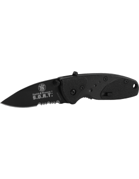 Assisted Medium Black Smith & Wesson Serrated Knife KNF-SW-SWSORTBMS