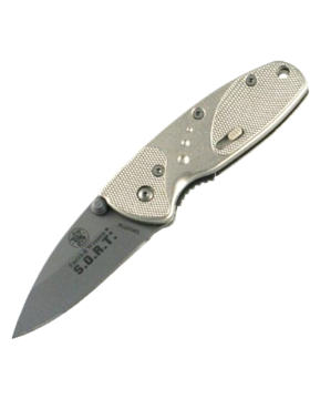Silver Assisted Smith & Wesson Non-Serrated Knife KNF-SW-SWSORTM