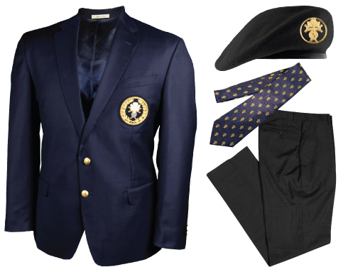 Carolina Blue Tie with Navy KofC and Emblem - Regular and Long - Knights  Gear USA