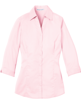 Port Authority Ladies Qtr Sleeve Blouse L6290 Pale Pink