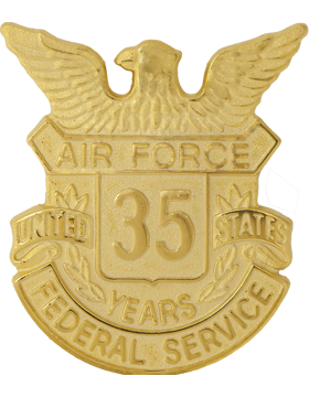 USAF Length of Service Button 35 Years Lapel Pin