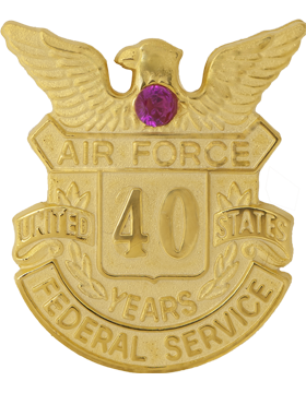 USAF Length of Service Button 40 Years Lapel Pin