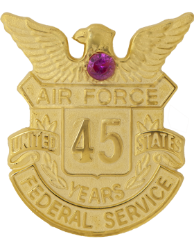 USAF Length of Service Button 45 Years Lapel Pin