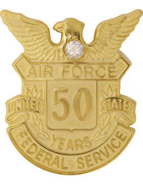 USAF Length of Service Button 50 Years Lapel Pin