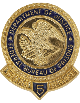 5 Year Federal Bureau Of Prisons Service Award Pin