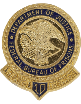 10 Year Federal Bureau Of Prisons Service Award Pin