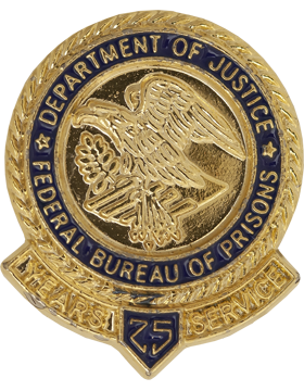 25 Year Federal Bureau Of Prisons Service Award Pin