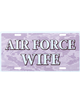 License Plate, Silver, Air Force Wife on Pink Camo