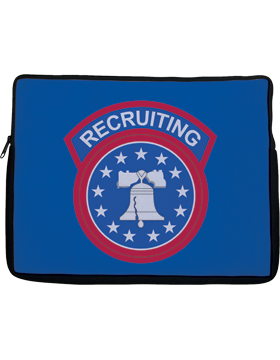 Laptop Sleeve Recruiting Command on Blue