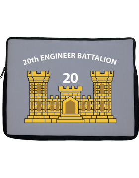 Laptop Sleeve 20th Engineer Battalion on Light Gray