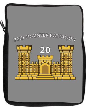iPad Sleeve 20th Engineer Battalion Light Gray 1 Sided