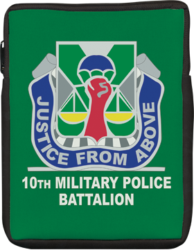 iPad Sleeve 10 Military Police Battalion Crest Green 1 Sided