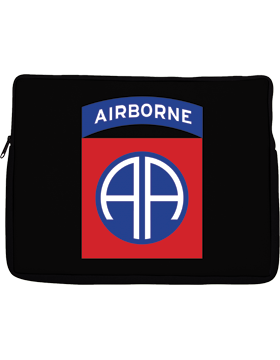 Laptop Sleeve 82nd Airborne Patch with Tab on Black