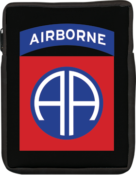 iPad Sleeve 82nd Airborne Patch with Tab Black 1 Sided