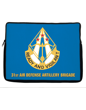 Laptop Sleeve 31st Air Defense Artillery Brigade on Blue
