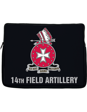Laptop Sleeve 14th Field Artillery Brigade on Black
