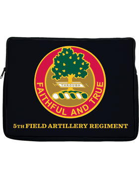 Laptop Sleeve 5th Field Artillery Regiment on Black