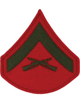 Green/Red Female Chevron (202) Lance Corporal USMC (Pair)