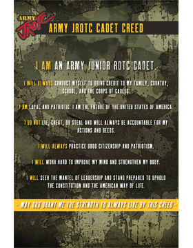 Motivational Gloss Poster Army JROTC Cadet Creed
