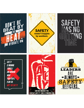 Choose Your Set (03) of 6 Safety Slogan Posters