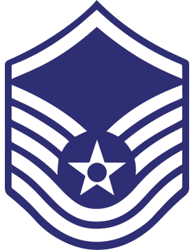 U.S. Air Force Chevron Magnet White on Blue Master Sergeant