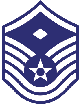 U.S. Air Force Chevron Magnet White on Blue Master Sergeant with Diamond