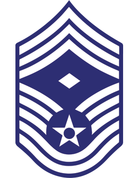 U.S. Air Force Chevron Magnet White on Blue Chief Master Sergeant with Diamond