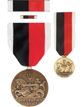 Navy Occupation World War Ii Medal Box Set With Lapel Pin And Mini