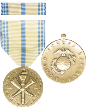 Armed Forces Reserve (Marine Corps) Full Size Medal with Ribbon