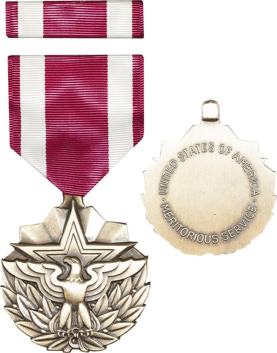 Meritorious Service Full Size Medal with Ribbon (Pin Back)