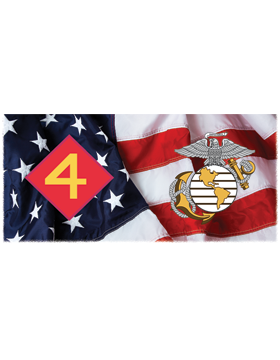 4 Marine Div, Flag with Globe and Anchor