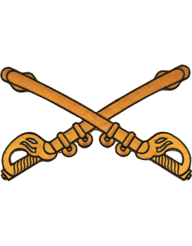 Cavalry Branch Of Service Tab Gold on Black 8in