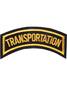 Transportation Tab Gold on Black 4in