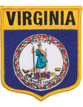 Virginia 3.75in Shield (N-SS-VA1) with Gold Border