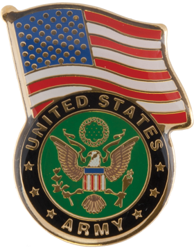 U.S. Army with American Flag Lapel Pin 