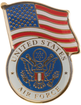 U.S. Air Force with American Flag Lapel Pin
