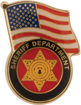 Sheriff Department with American Flag Lapel Pin