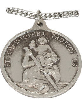 NS-709A, Saint Christopher with US Navy, Silver 1 1/4in Round