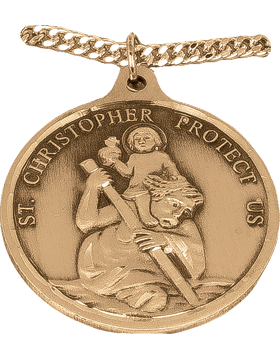 NS-709B, Saint Christopher with US Navy, Gold 1 1/4in Round