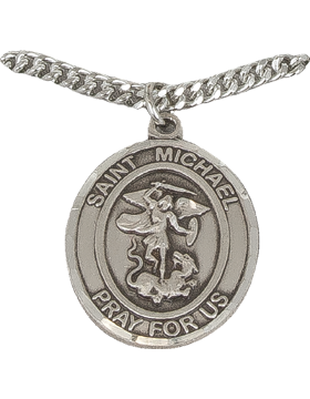 NS-712A, Saint Michael with US Army, Silver 1in Oval