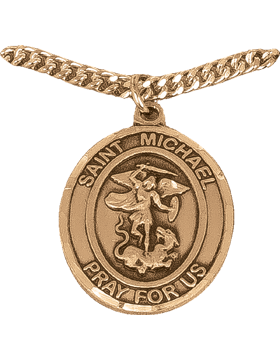 NS-714B, Saint Michael with US Navy, Gold 1in Oval