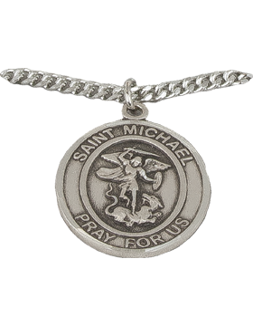 NS-729A, Saint Michael with US Navy, Silver 1in Round