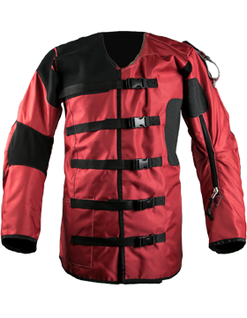 Dark Red Nylon Shooting Jacket for Right Handed Shooter