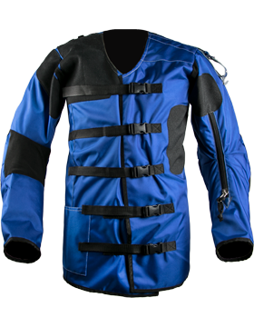 Blue Nylon Shooting Jacket for Right Handed Shooter