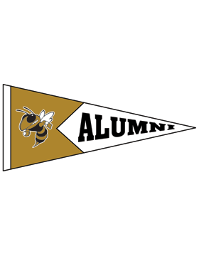 Oxford Yellow Jackets Logo with Alumni Pennant Sticker