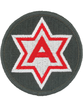 6th Army Patch Full Color with Fastener